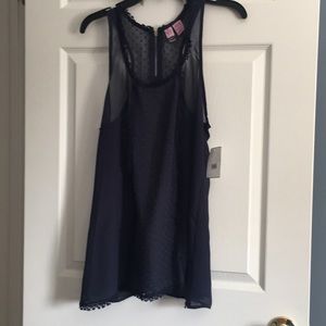 All Sheer navy blue racer back tank